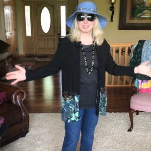 Carol Little-Black with Floral bottom Blouse